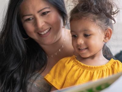 parent reading to child